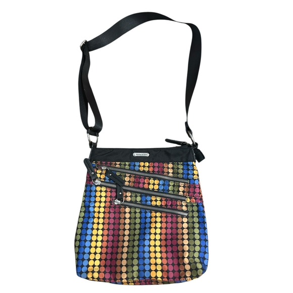 Franco Sarto‎ Multicolor Polka Dot Print Colorful Crossbody Nylon  Bag - Picture 1 of 4